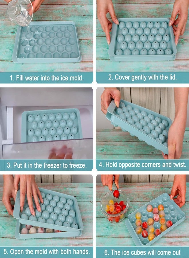 BIDFUL Ice Cube Trays with Lids for Freezer, 33 Sphere Ice Cube Tray with Easy Release for Iced Coffee or Ice Drinks, Ice Tray with Lids Ice Cube Mold for Reusable Ice Cubes for Ice Bucket - Image 4
